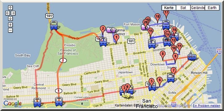 San Francisco zu Fuß an nur einem Tag